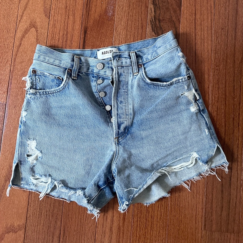 AGOLDE DEE HIGH-RISE DENIM SHORTS - size 25